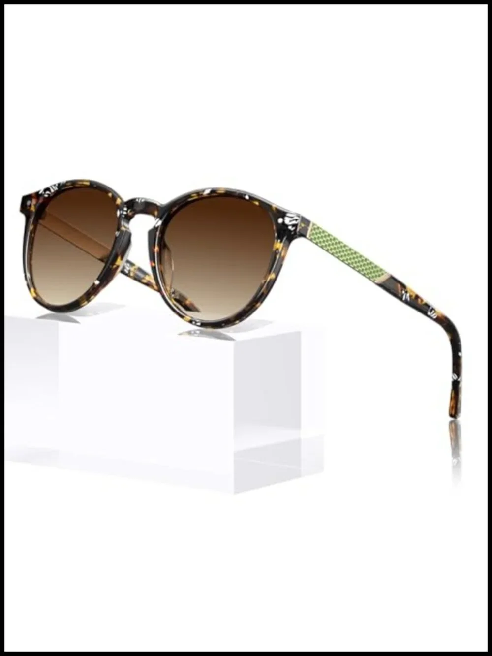 Retro Acetate Polarized Sunglasses UV Protection Round Honeycomb Temple